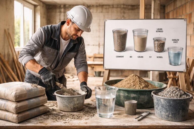 Tableau du dosage pour la chape maigre : Un incontournable pour les professionnels du bâtiment