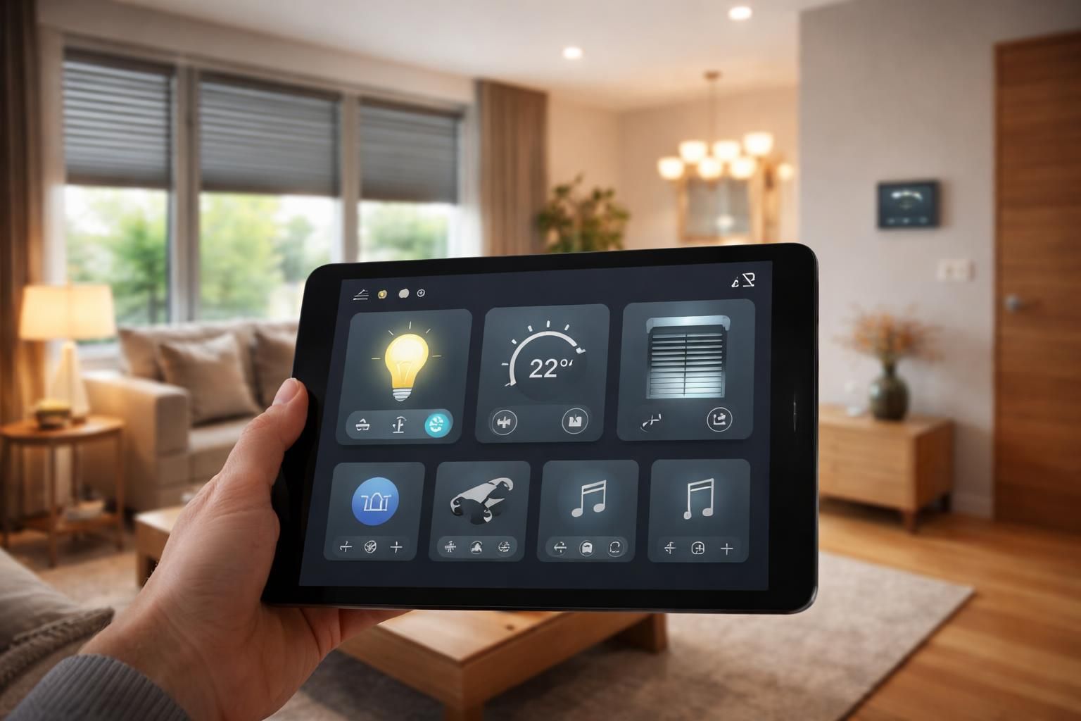 découvrez comment une tablette en contrôle central optimise la gestion de votre maison en automatisant les scénarios pour les lumières, le chauffage et les volets, pour un confort et une économie d'énergie améliorés.