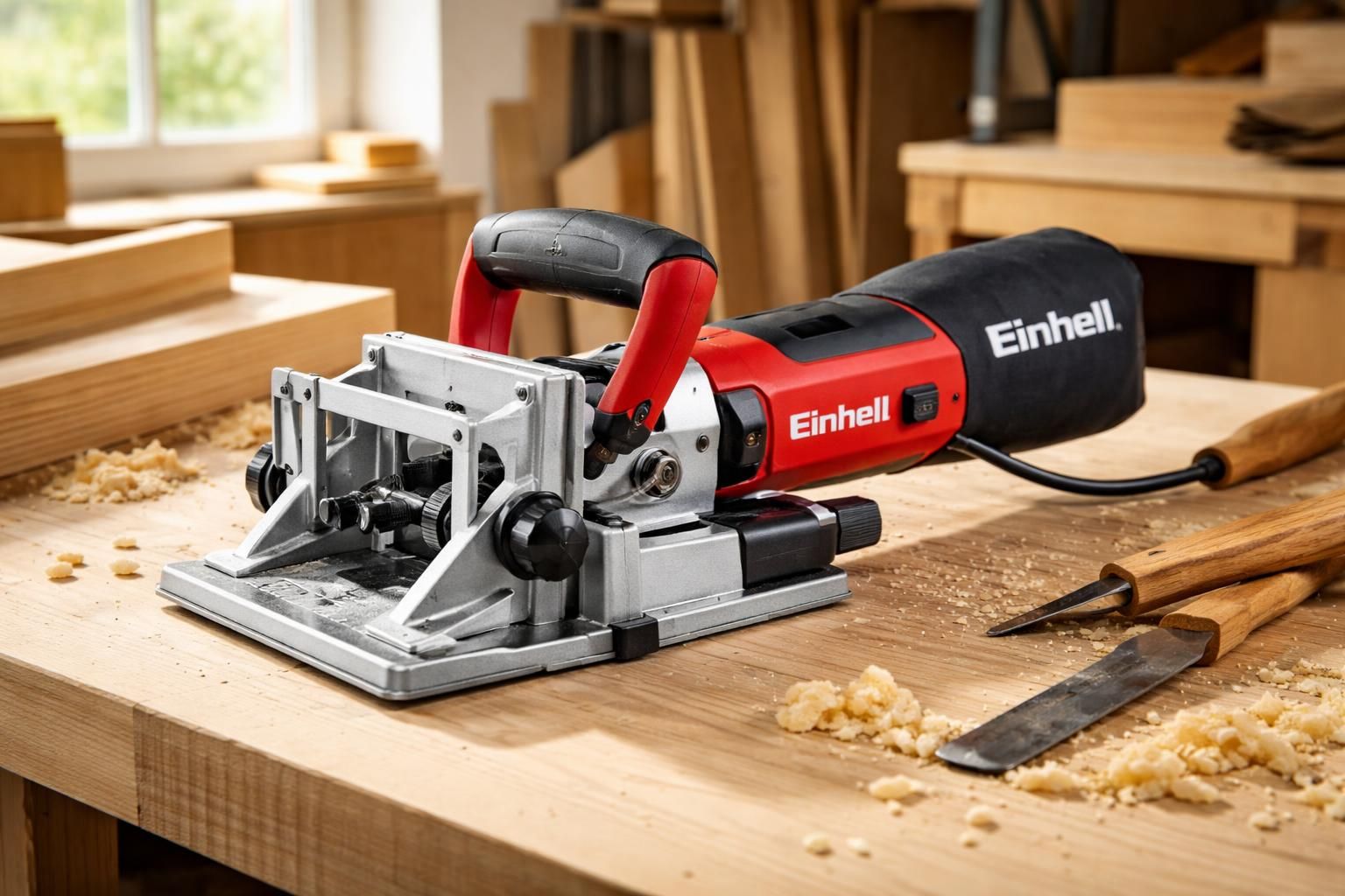 découvrez la fraiseuse à lamelles einhell, l'outil parfait pour les débutants en menuiserie, alliant précision et facilité d'utilisation pour des assemblages solides et soignés.