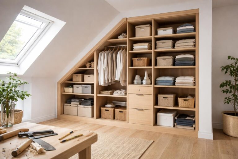 Rangement sous pente : comment fabriquer un placard sur mesure facilement