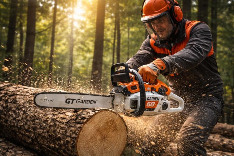 Test de la tronçonneuse GT Garden 62 cm3 : une puissance brute pour vos coupes