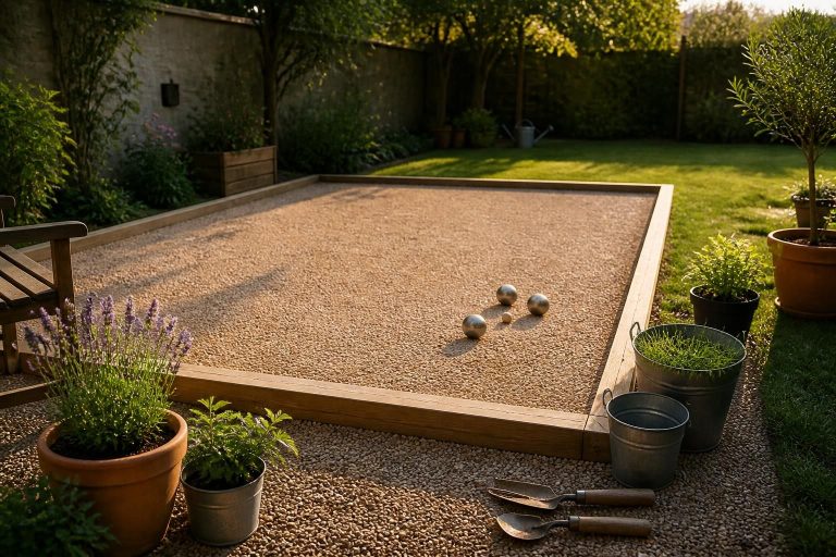 Comment faire un terrain de pétanque sans décaisser avec un petit budget