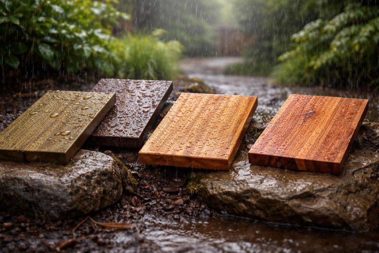 Plaque de bois pour extérieur : quels matériaux résistent à la pluie
