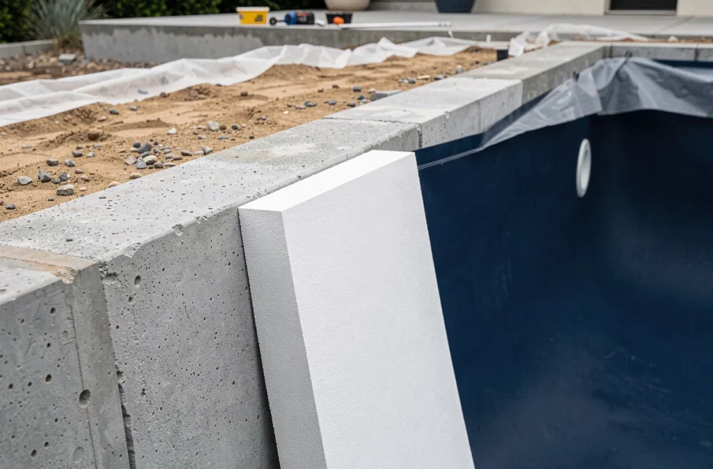 Comparaison de trois types de revêtements intérieurs pour piscine enterrée : béton gunite, enduit blanc et liner PVC