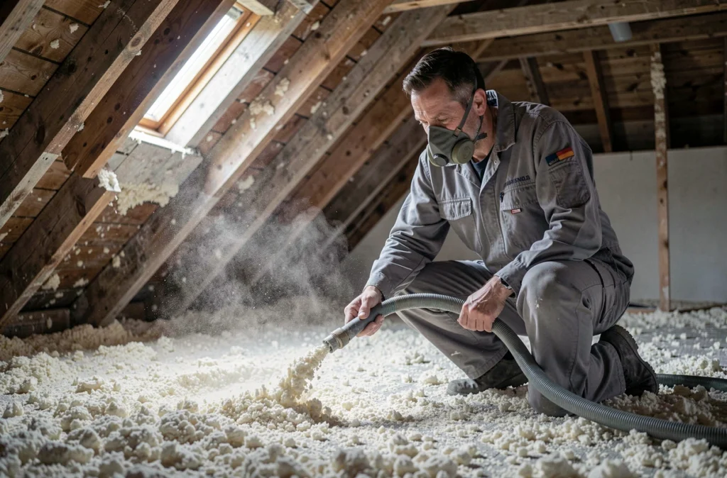 Spécialiste Isocomble soufflant de l'isolant en vrac dans les combles d'une maison individuelle en Loire-Atlantique
